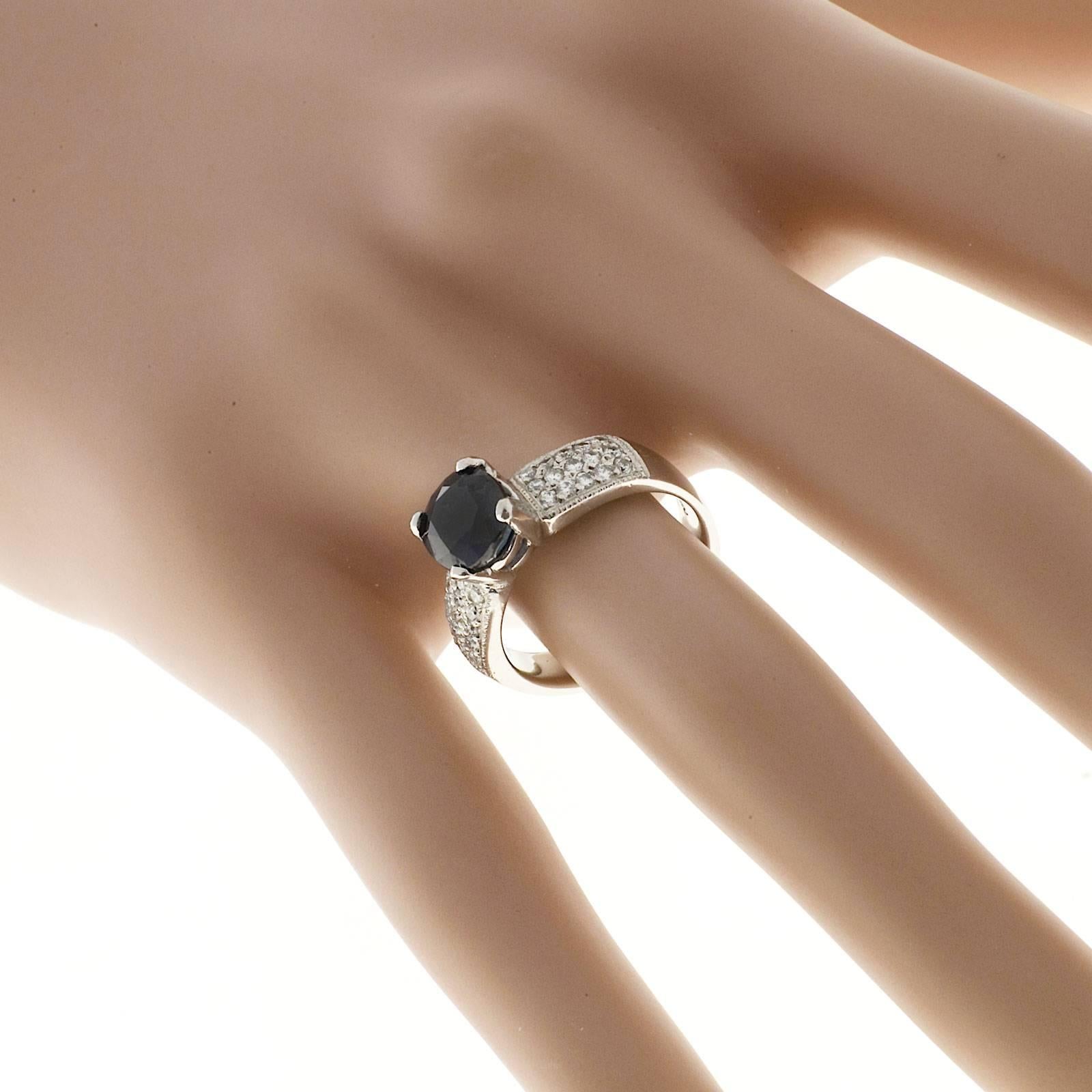 GIA Certified 1.75 Carat Sapphire Diamond Engagement Ring 1