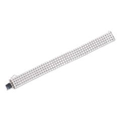 17.00 Carat Diamond Five Row Flexible Links Gold Bracelet