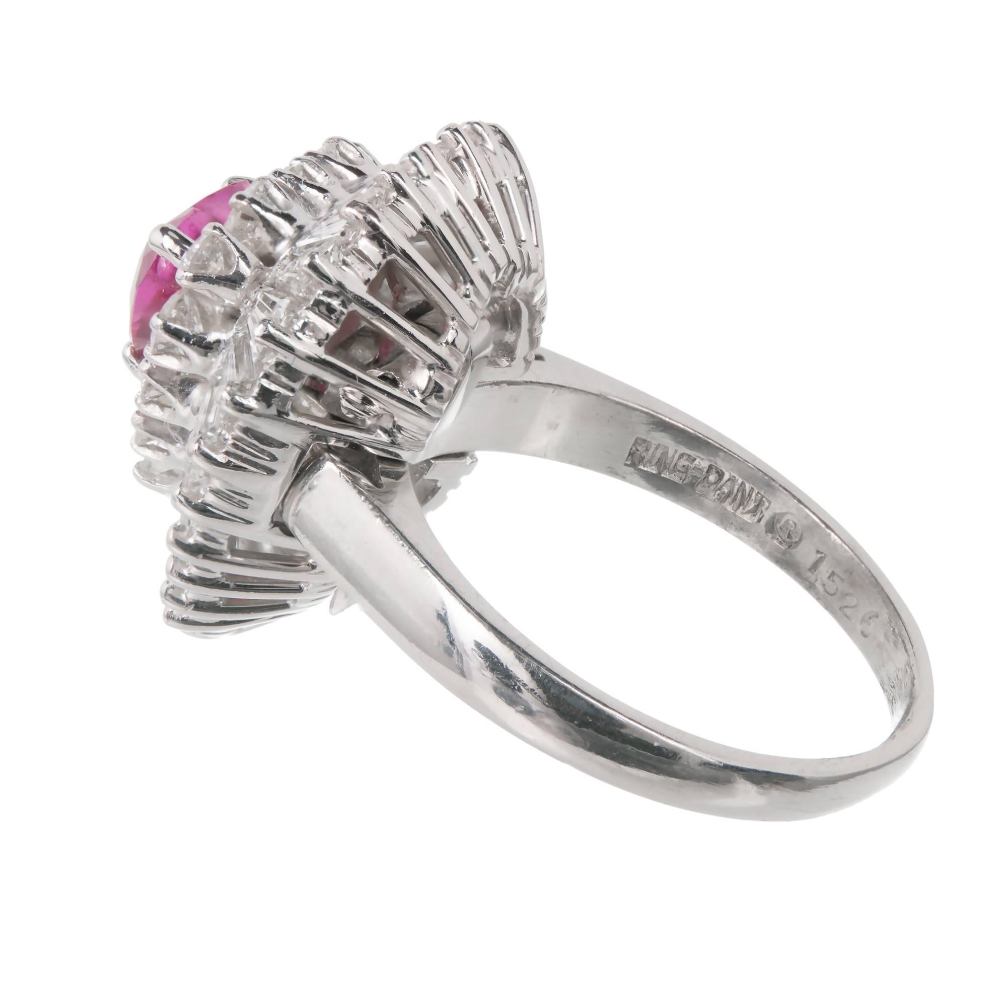 Women's 1.13 Carat Palais Ruby Diamond Ringdant Platinum Pendant Ring