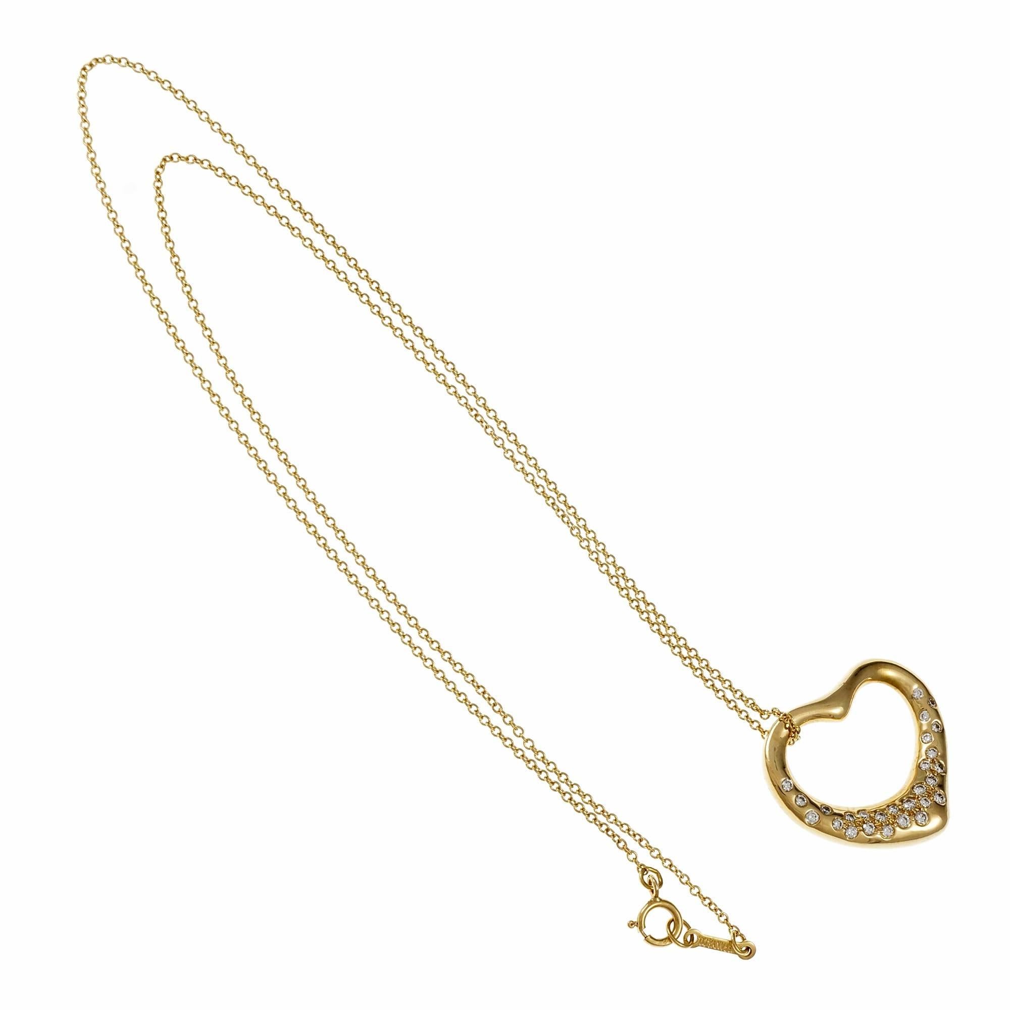 tiffany gold heart necklace with diamonds