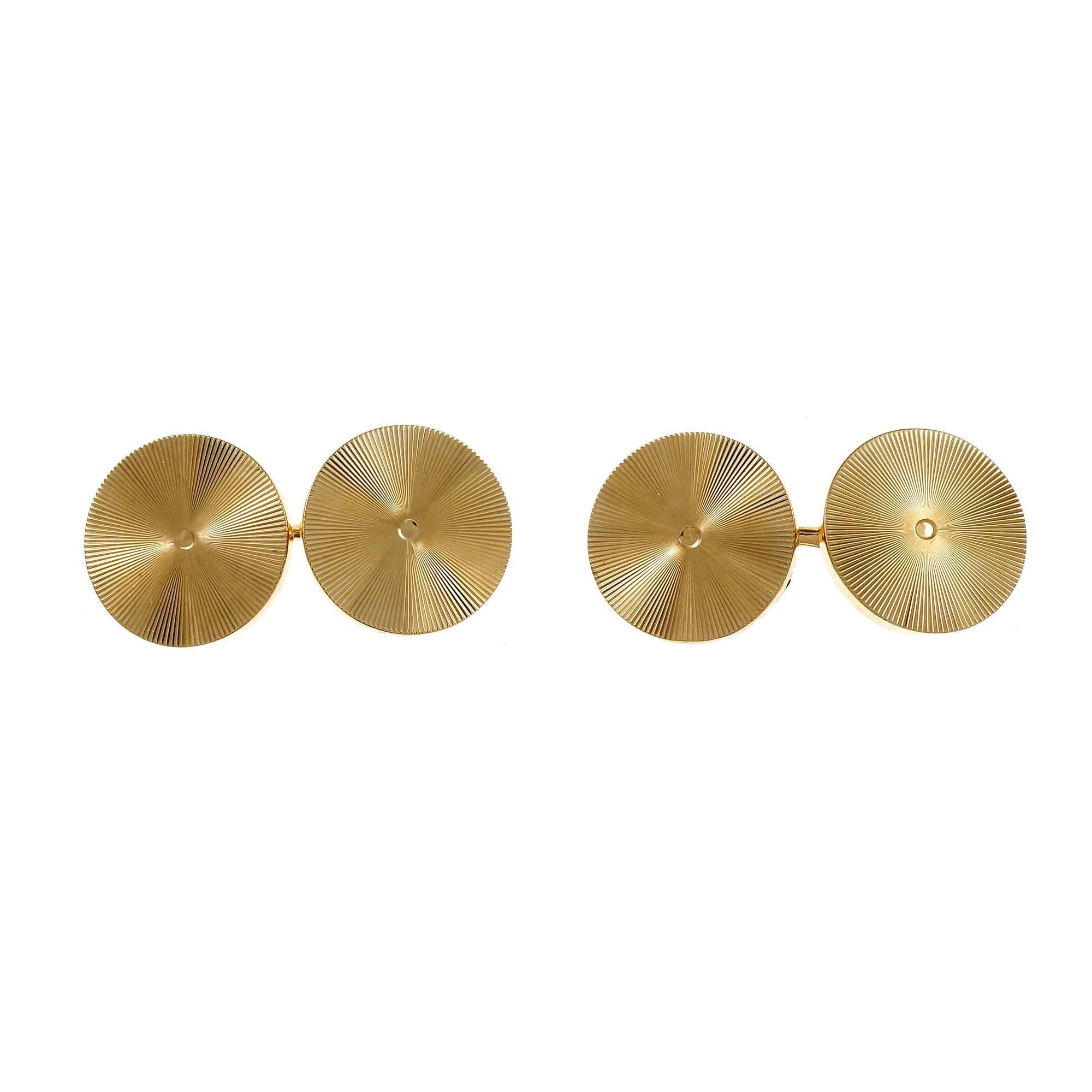 Tiffany & Co. Larter & Sons Yellow Gold Double Sided Cufflinks For Sale