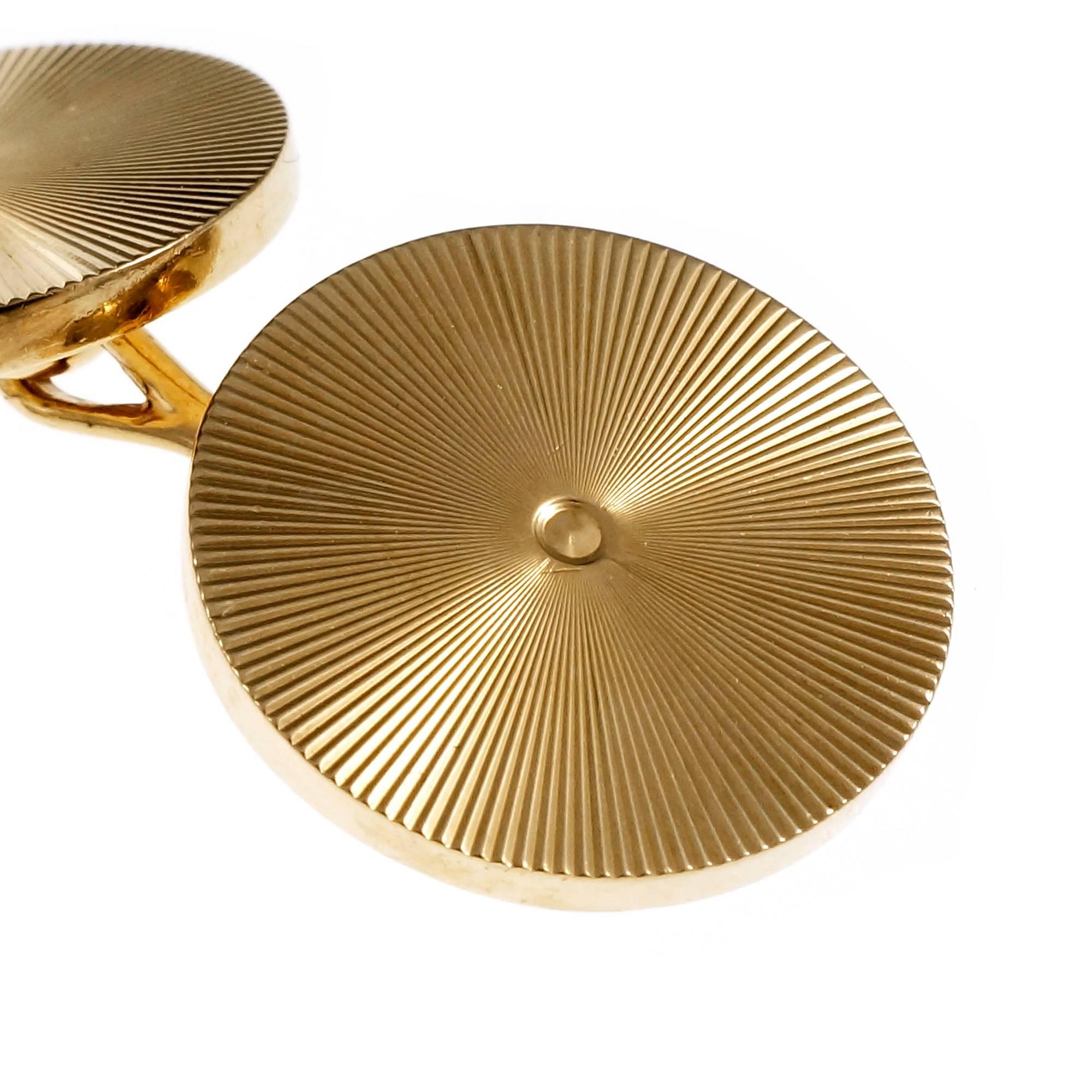Tiffany & Co. Larter & Sons Yellow Gold Double Sided Cufflinks For Sale 1