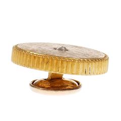 Diamond Gold Button Style Cufflinks