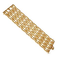 Wide Italian Hinged Gold Bracelet 12