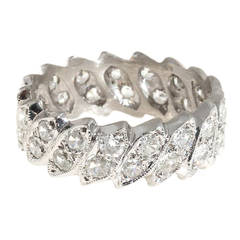 Diamond Platinum Eternity Band Ring 2