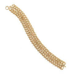 Rose Gold Two-Row Beaded Double Spiral Link Bracelet