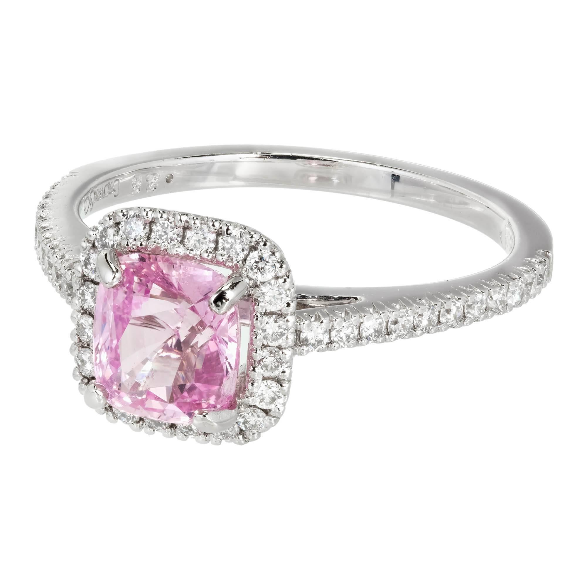 pink sapphire halo engagement ring