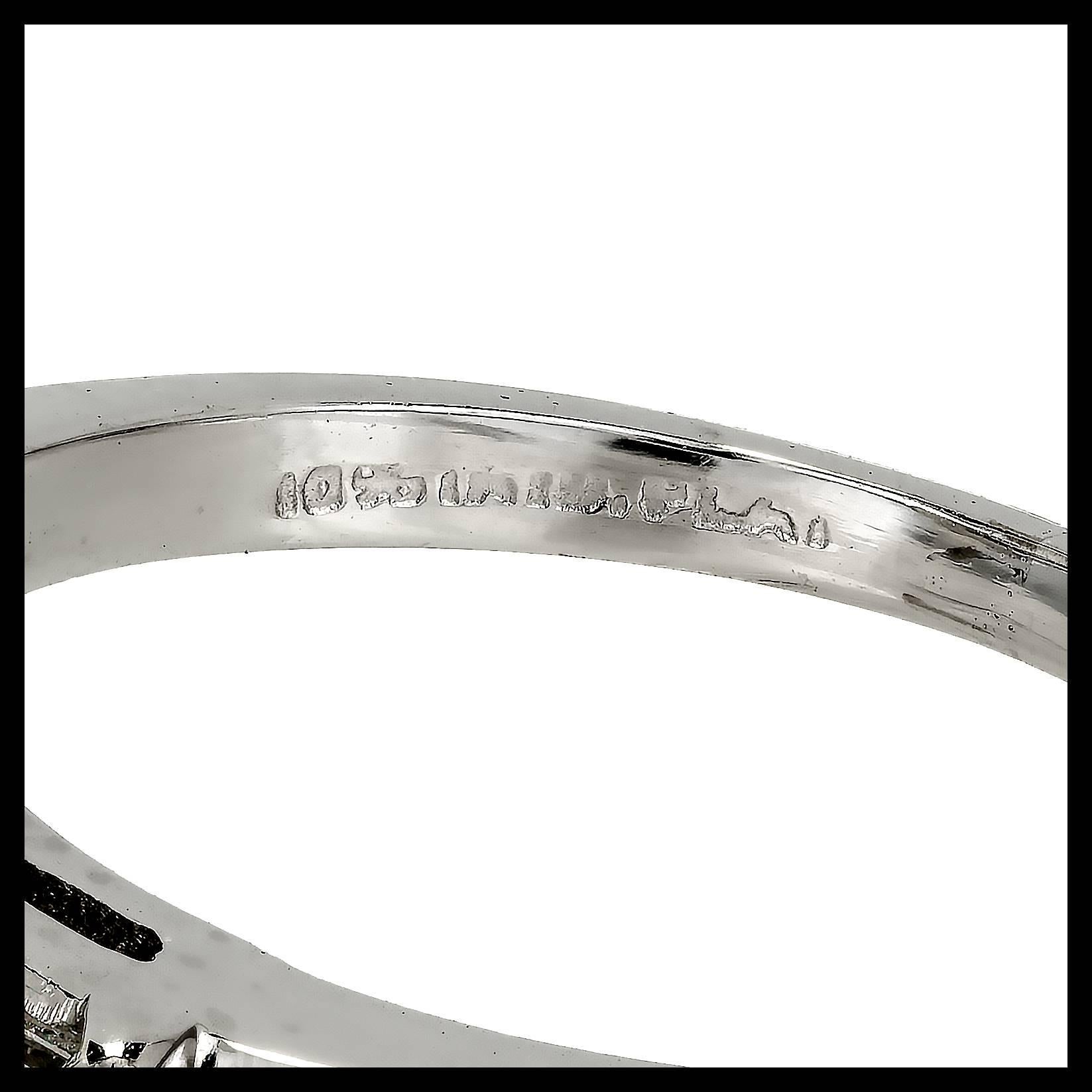 Baguette Cut EGL Certified 1.38 Carat Oval Diamond Three-Stone Platinum Engagement Ring