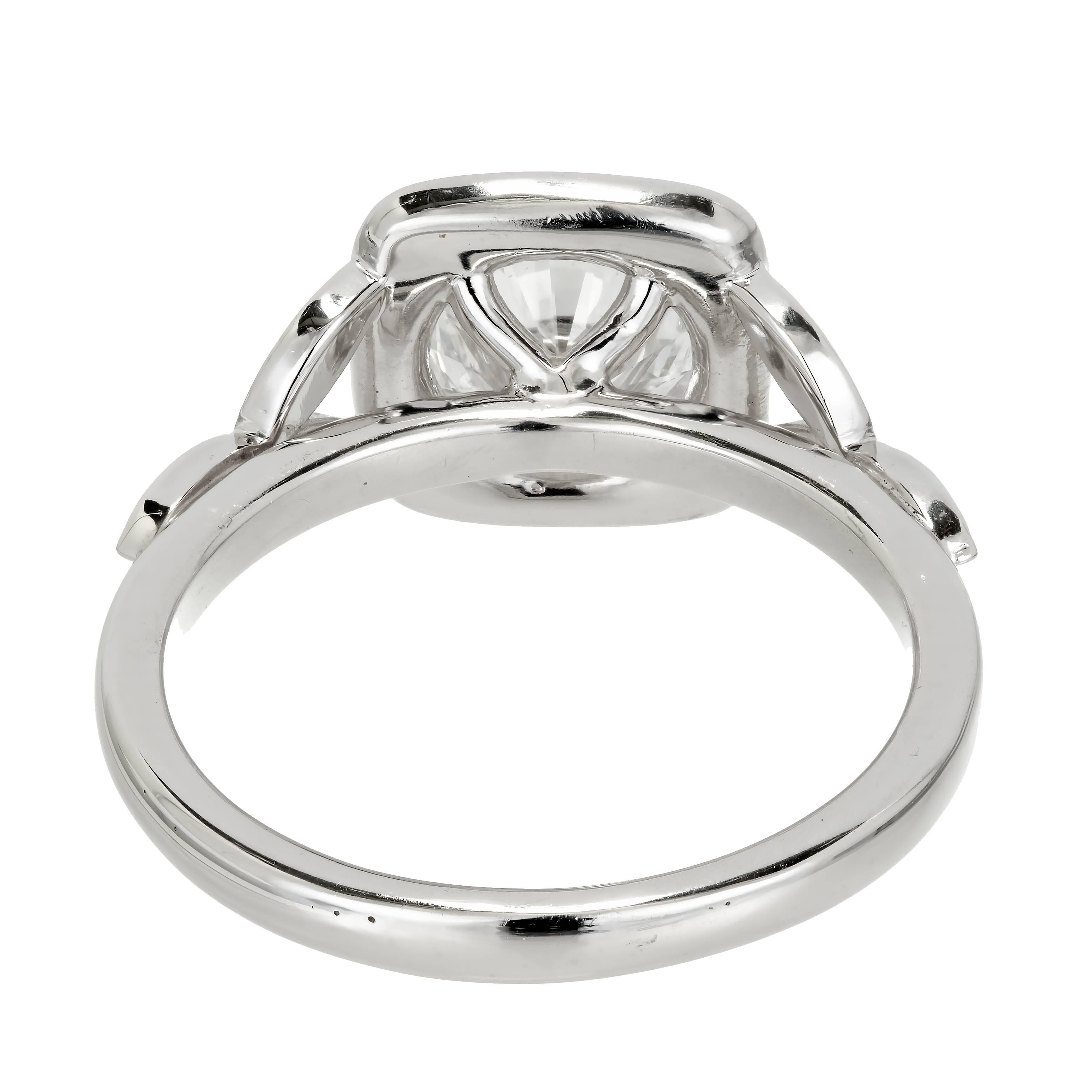 Peter Suchy GIA Certified 1.39 Carat Diamond Halo Platinum Engagement Ring 2