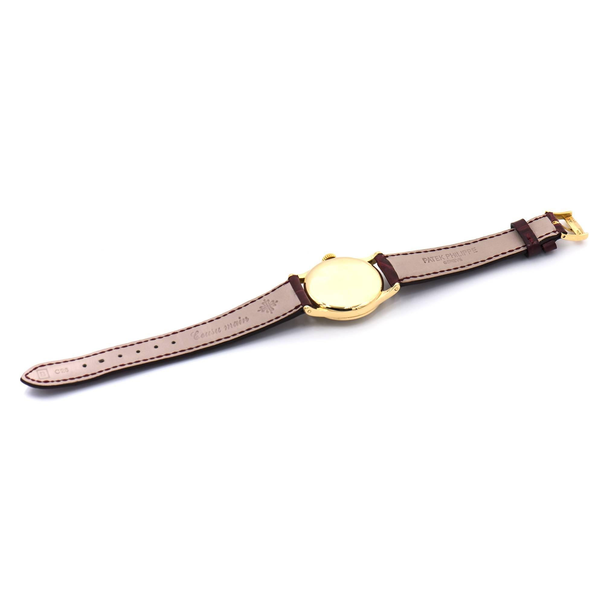 Patek Philippe Yellow Gold Calatrava Manual Wind Wristwatch 2
