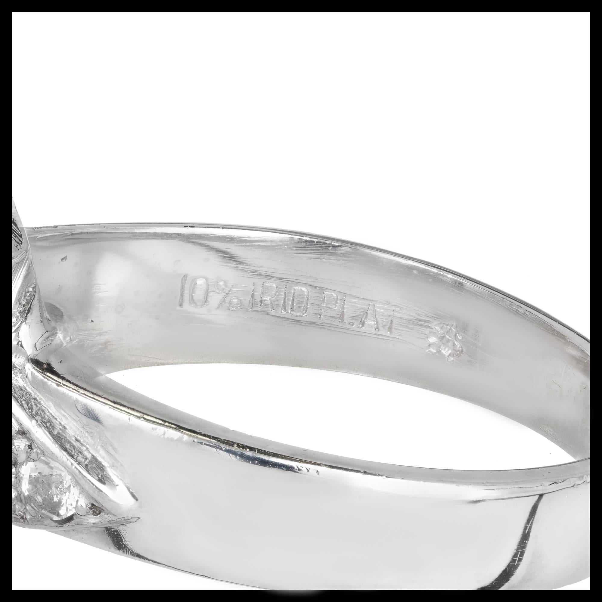 EGL Certified .80 Carat Diamond Open Swirl Platinum Cocktail Ring For Sale 1