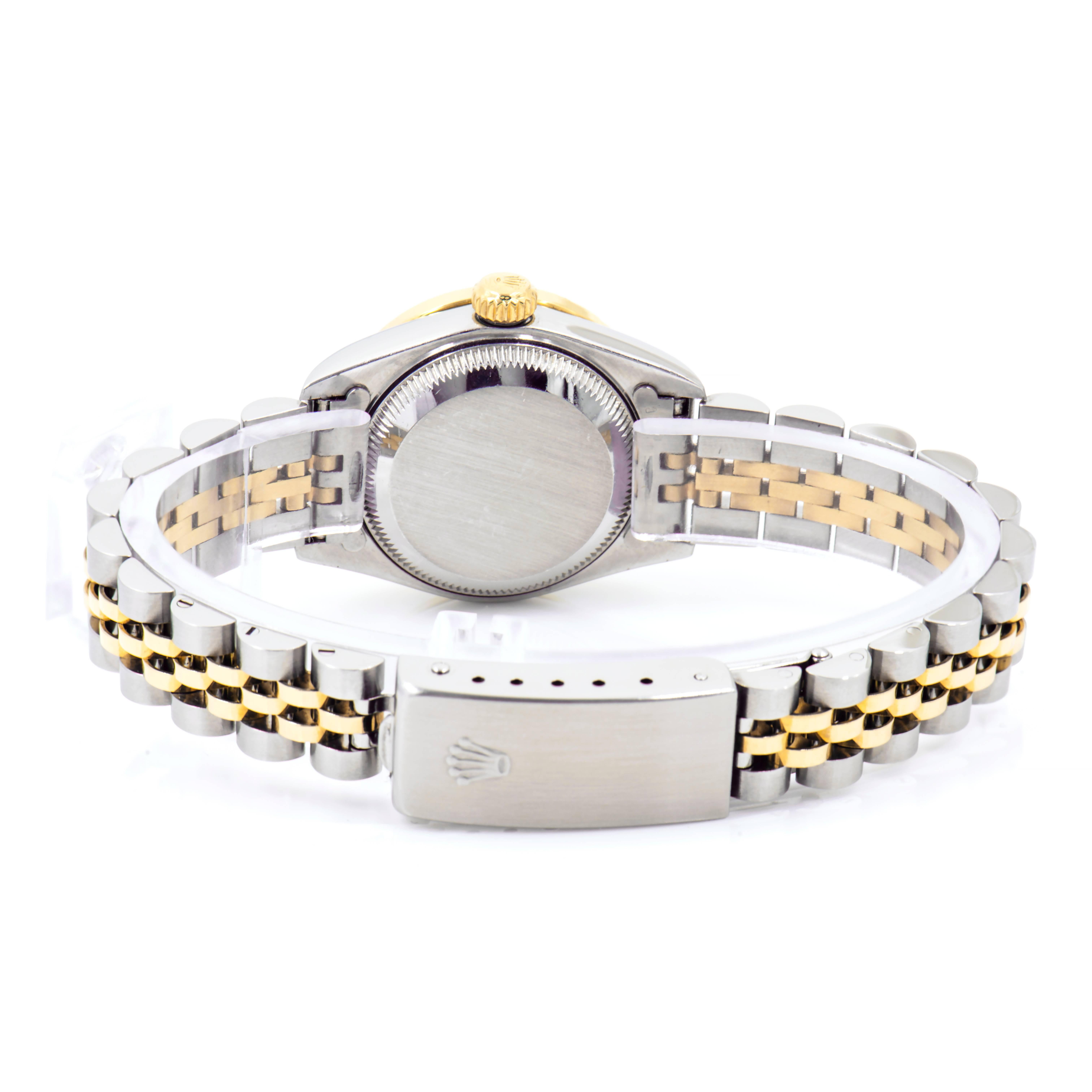 Rolex Ladies Yellow Gold Stainless Steel Datejust Diamond Bezel Wristwatch   1