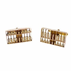 Abacus Rose Gold Cufflinks, 1940s