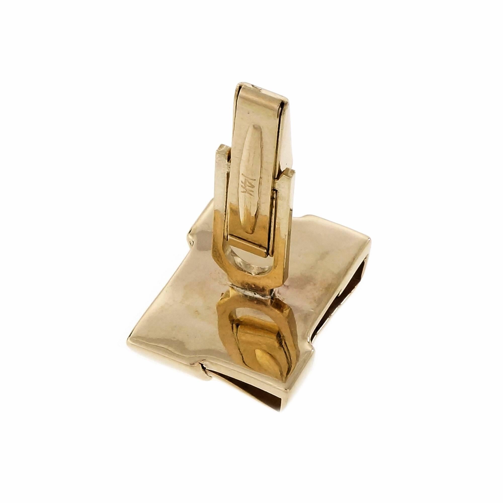 Men's Mid-Century Yellow Gold Folded Cufflinks For Sale