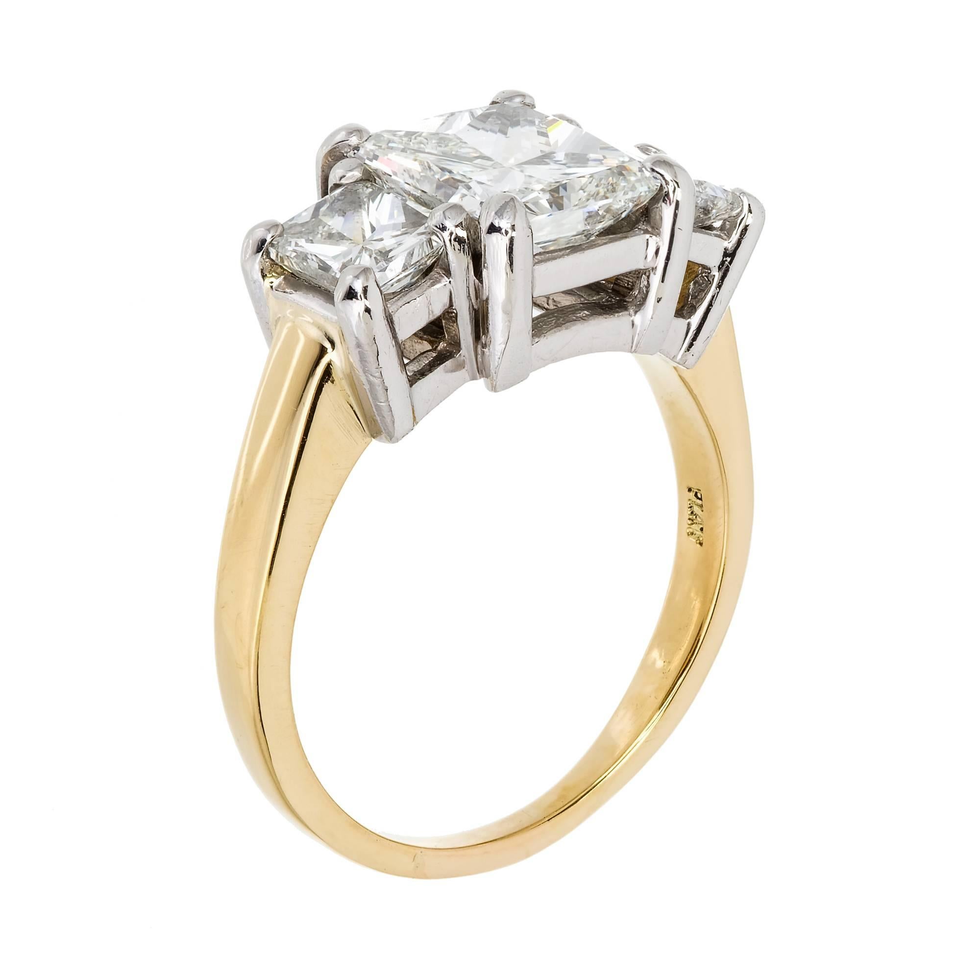  Peter Suchy 3.27 Carat Diamond Three-Stone Gold Platinum Engagement Ring 2