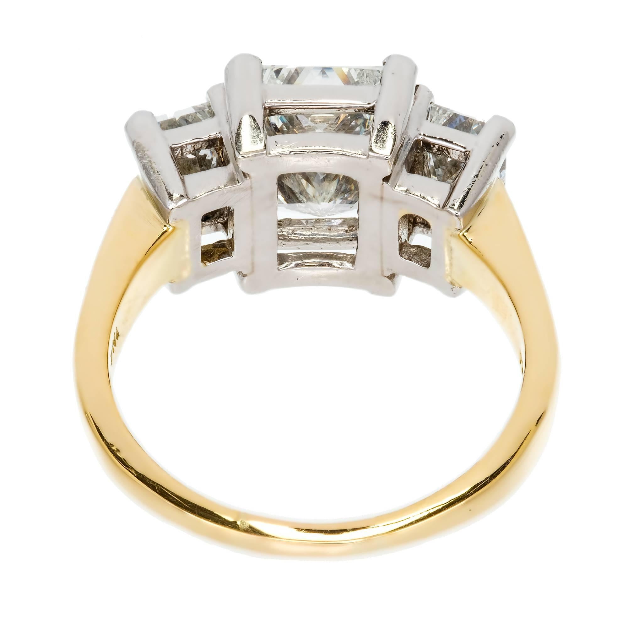  Peter Suchy 3.27 Carat Diamond Three-Stone Gold Platinum Engagement Ring 4