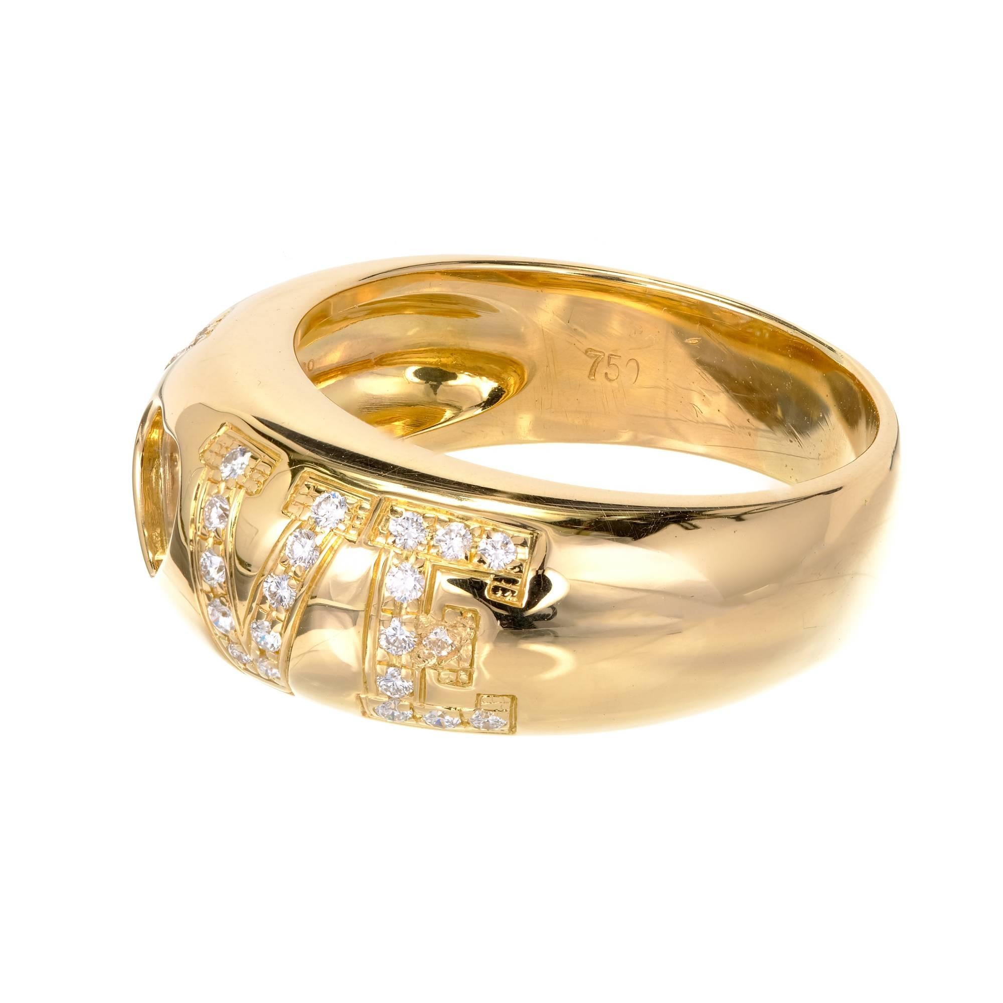 Round Cut Chopard Happy Diamond Gold Love Ring For Sale