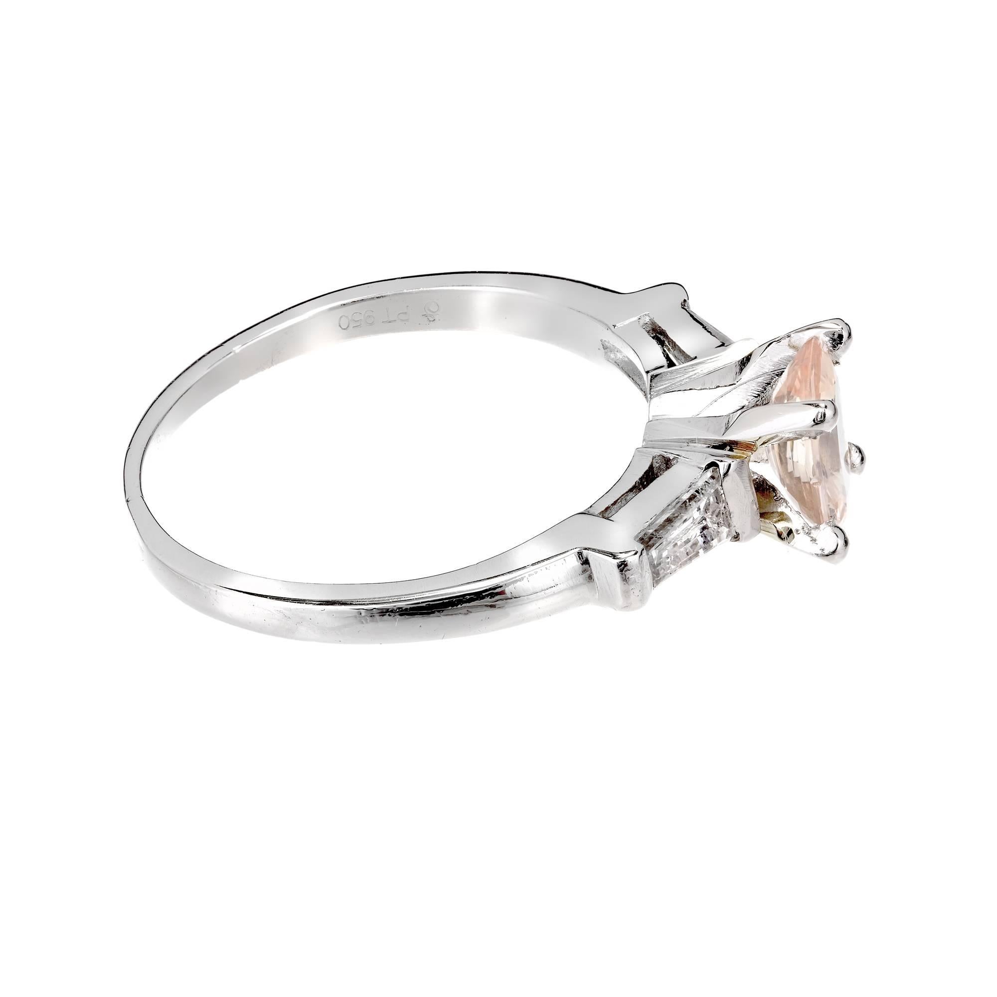 Peter Suchy Bague de fiançailles en platine avec saphir orange certifié GIA et diamants Pour femmes en vente