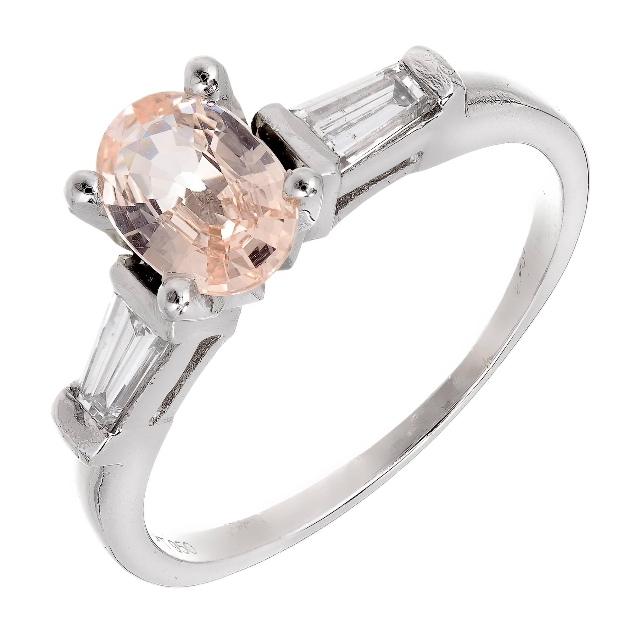 Verlobungsring aus Platin mit GIA-zertifiziertem orangefarbenem Saphir und Diamant von Peter Suchy