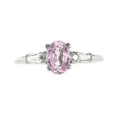 Peter Such GIA Certified Pink Sapphire Diamond Platinum Engagement Ring