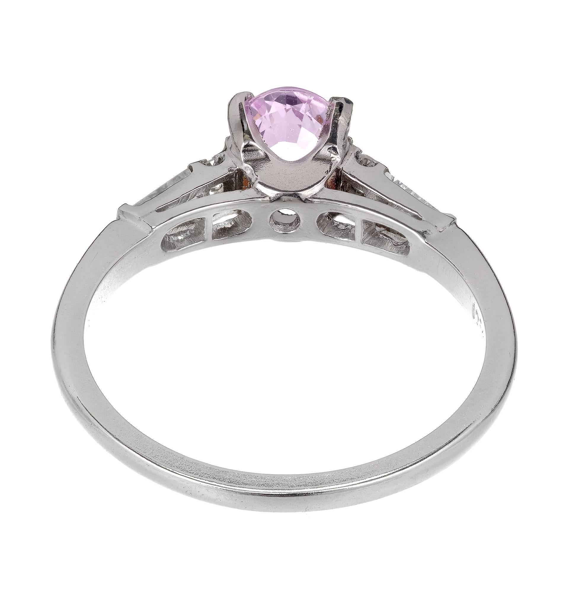 Women's Peter Such GIA Certified Pink Sapphire Diamond Platinum Engagement Ring For Sale