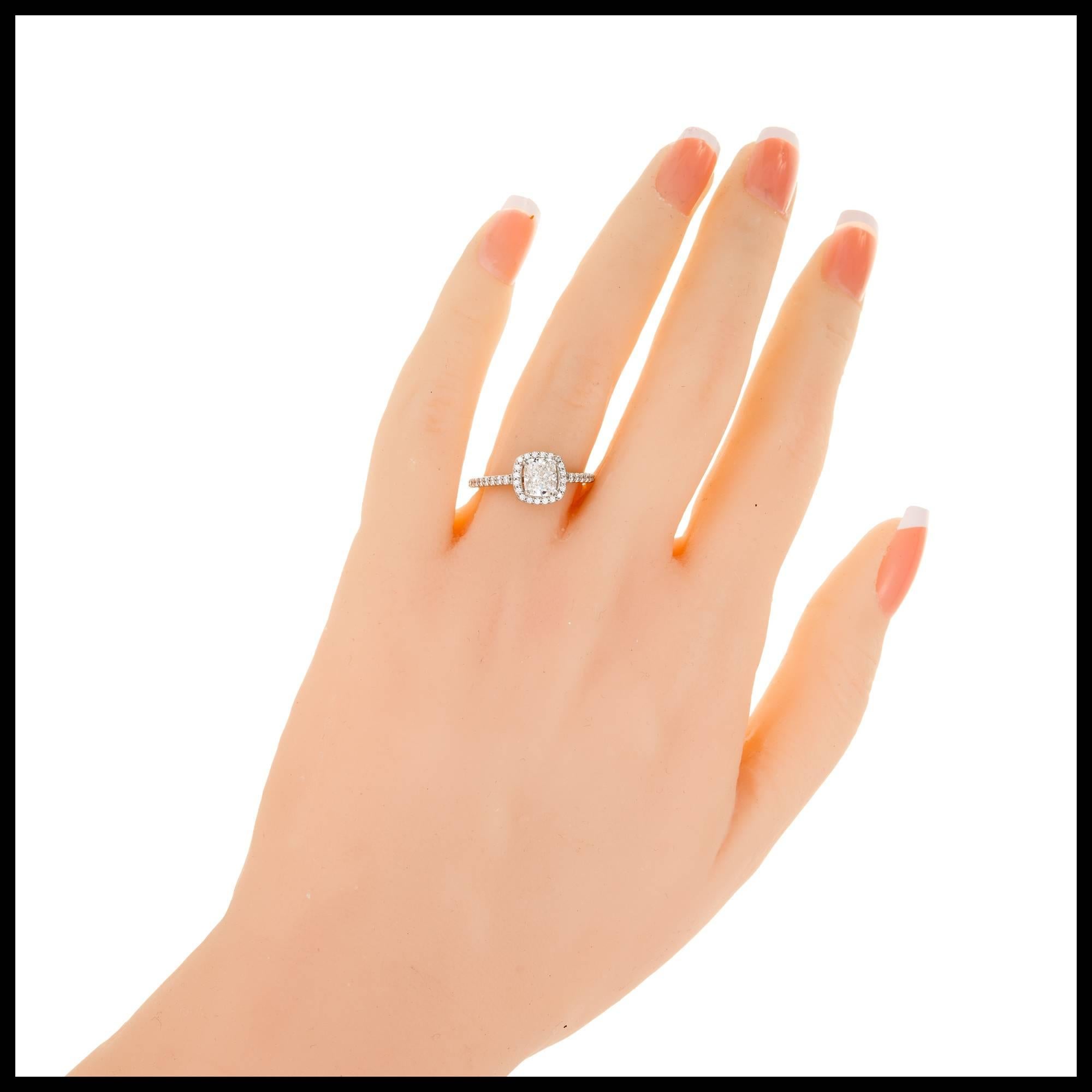 Peter Suchy GIA Certified 1.01 Carat Diamond Halo Platinum Engagement Ring 3