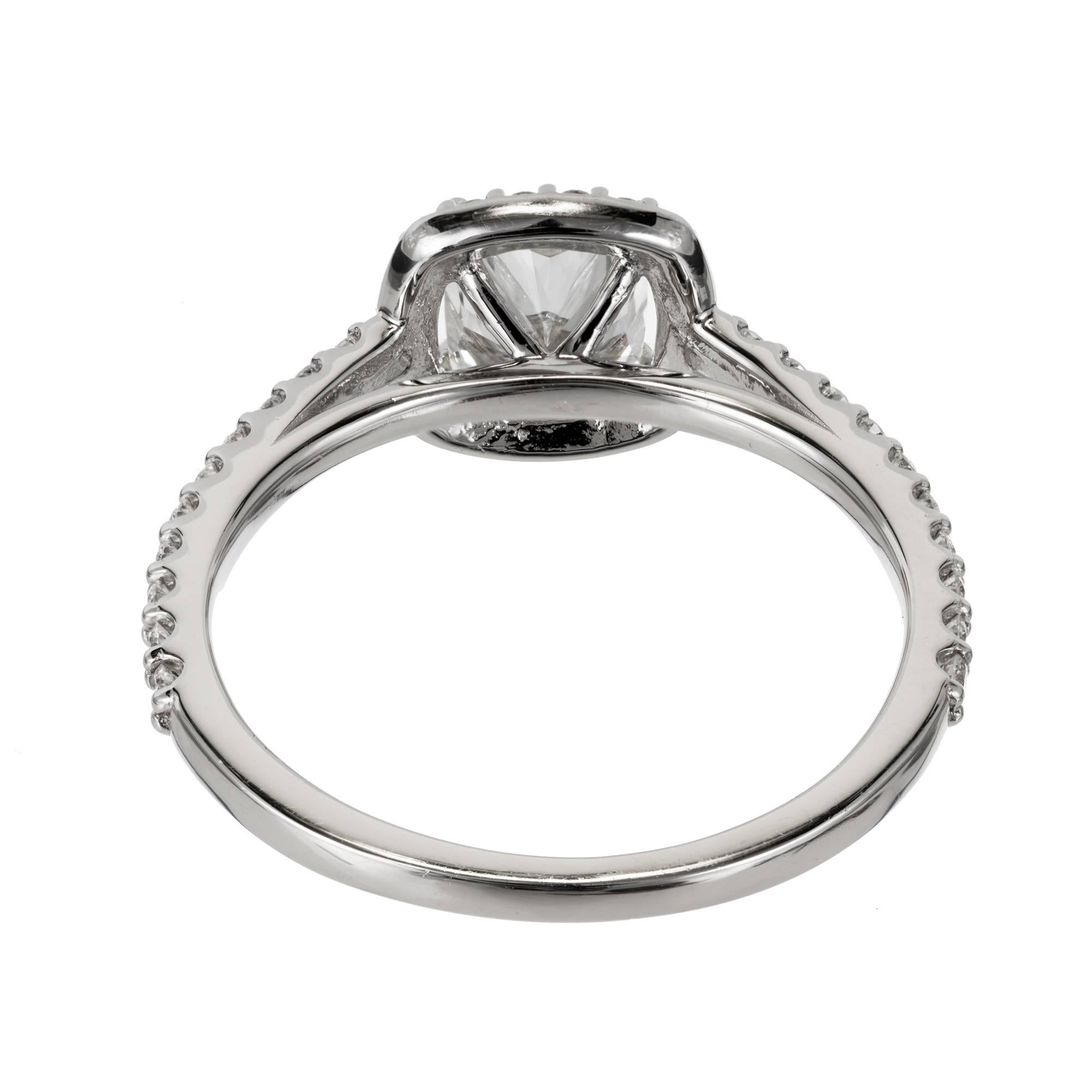 Peter Suchy GIA Certified 1.01 Carat Diamond Halo Platinum Engagement Ring 4