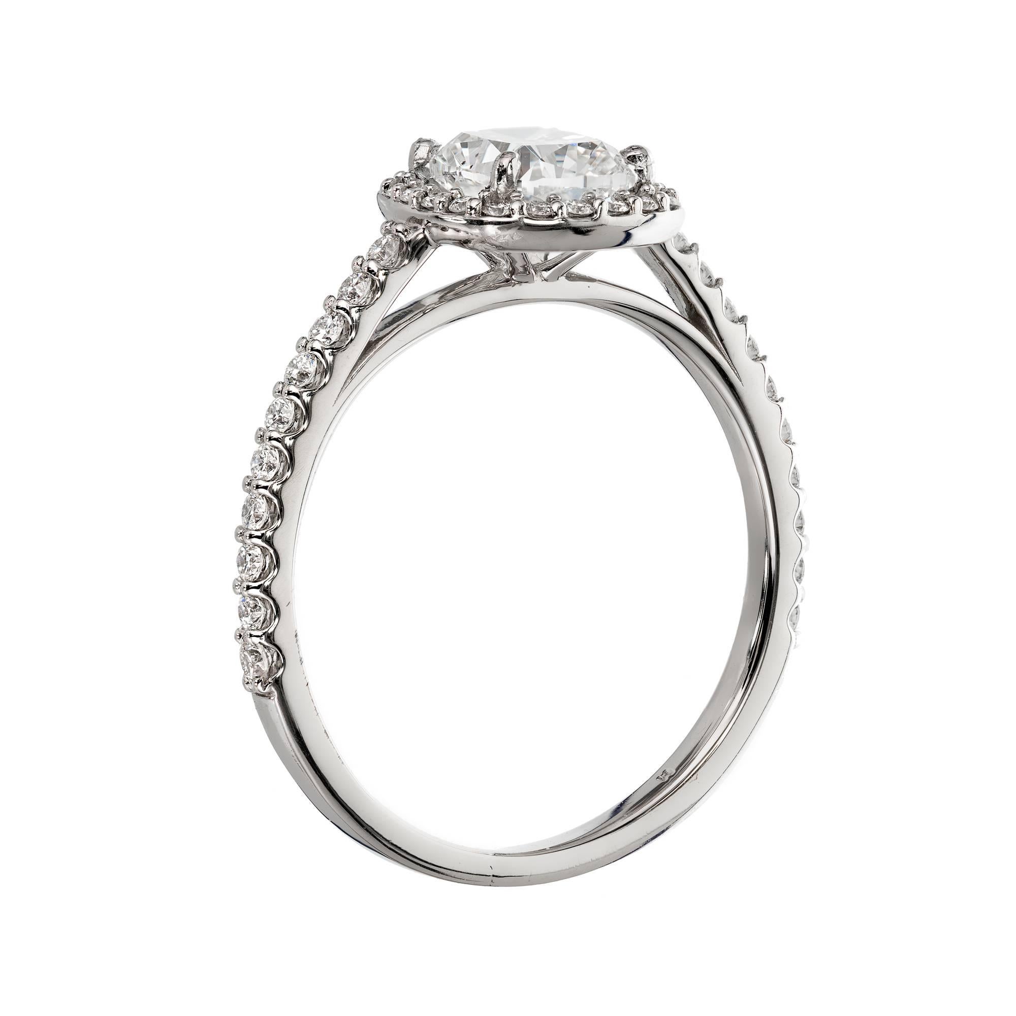 Peter Suchy GIA Certified 1.01 Carat Diamond Halo Platinum Engagement Ring 5