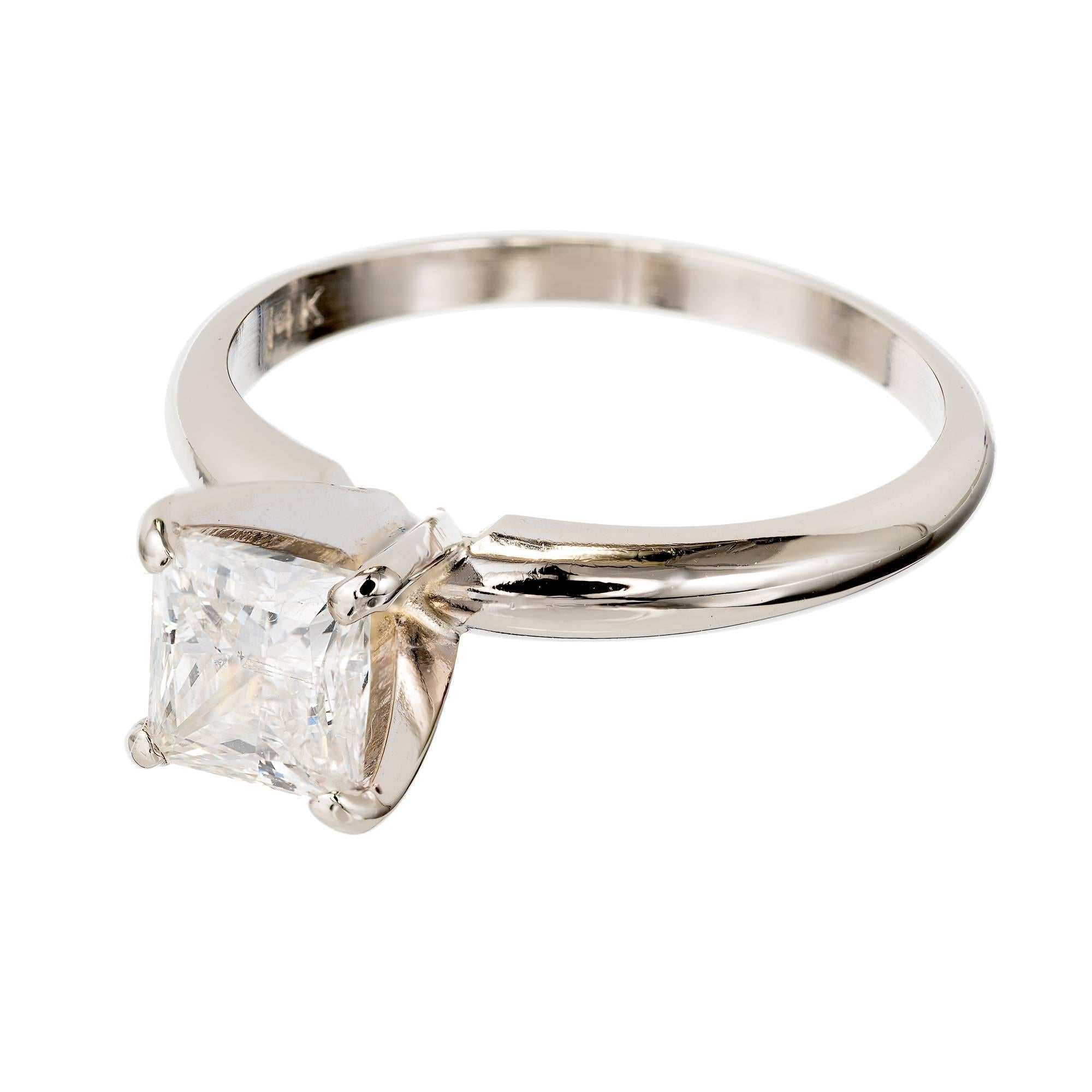 Bague de fiançailles solitaire en or certifiée EGL avec diamant taille princesse de 0,94 carat Pour femmes en vente