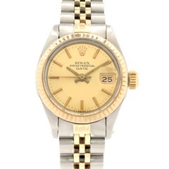 Vintage Rolex Ladies Yellow Gold Stainless Steel Date Automatic Wristwatch Ref 6917