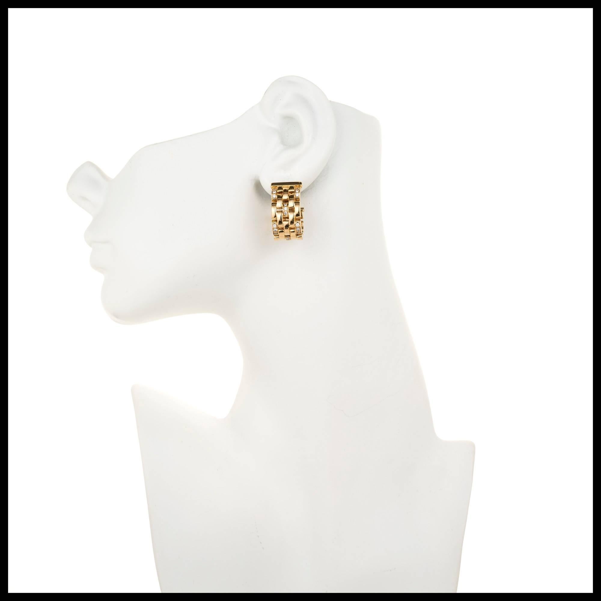 Cartier Maillon Panthere .50 Karat Diamant-Ohrringe aus fünfreihigem Gold mit Diamanten im Angebot 1