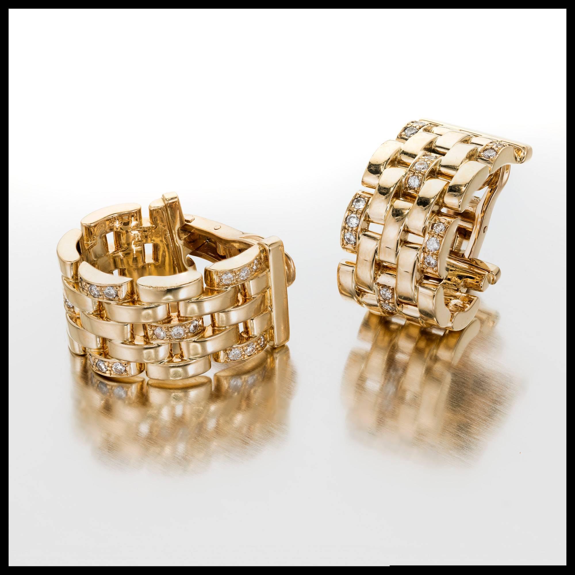 Cartier Maillon Panthere .50 Karat Diamant-Ohrringe aus fünfreihigem Gold mit Diamanten im Angebot 2