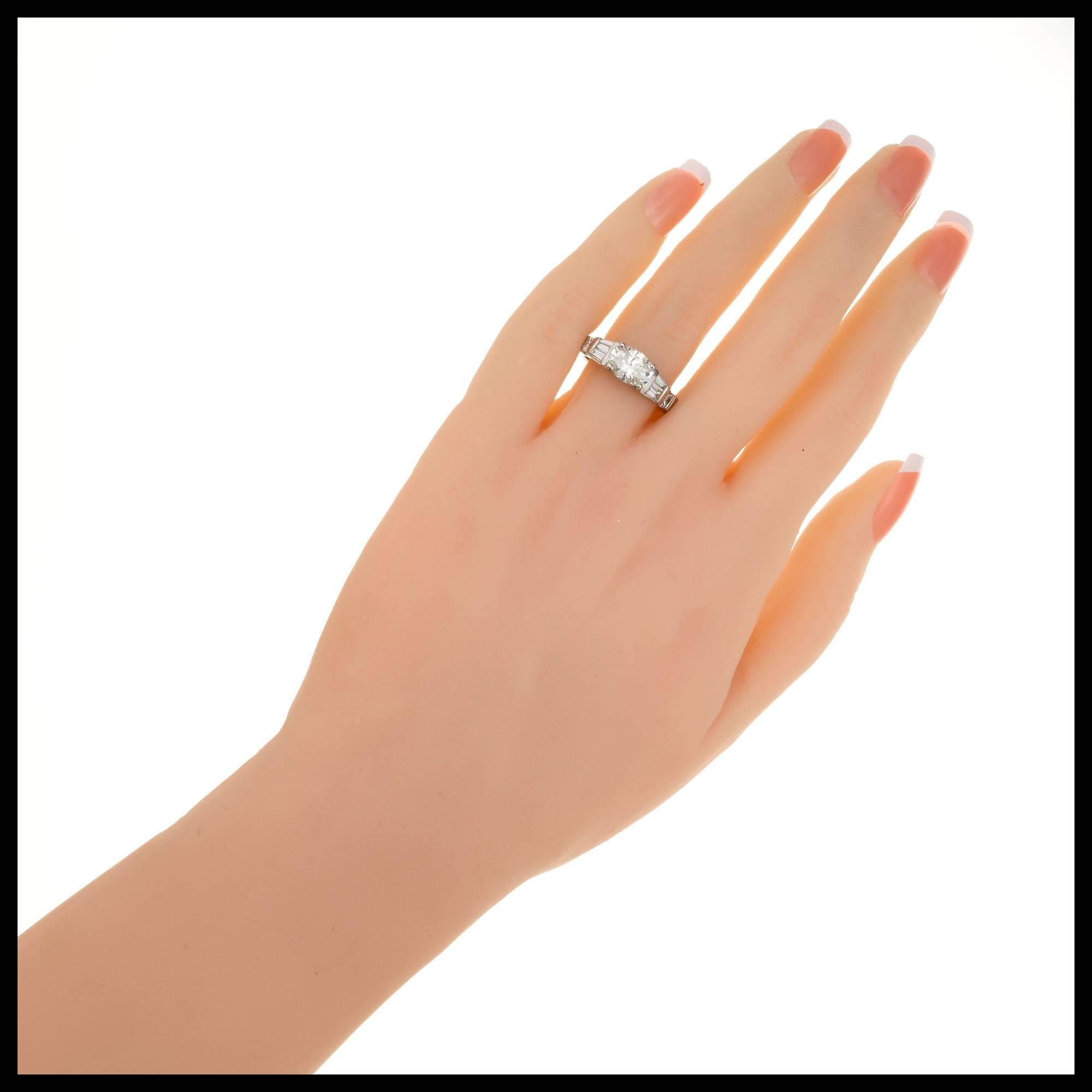 Peter Suchy EGL Certified 1.44 Carat Oval Diamond Platinum Engagement Ring 3
