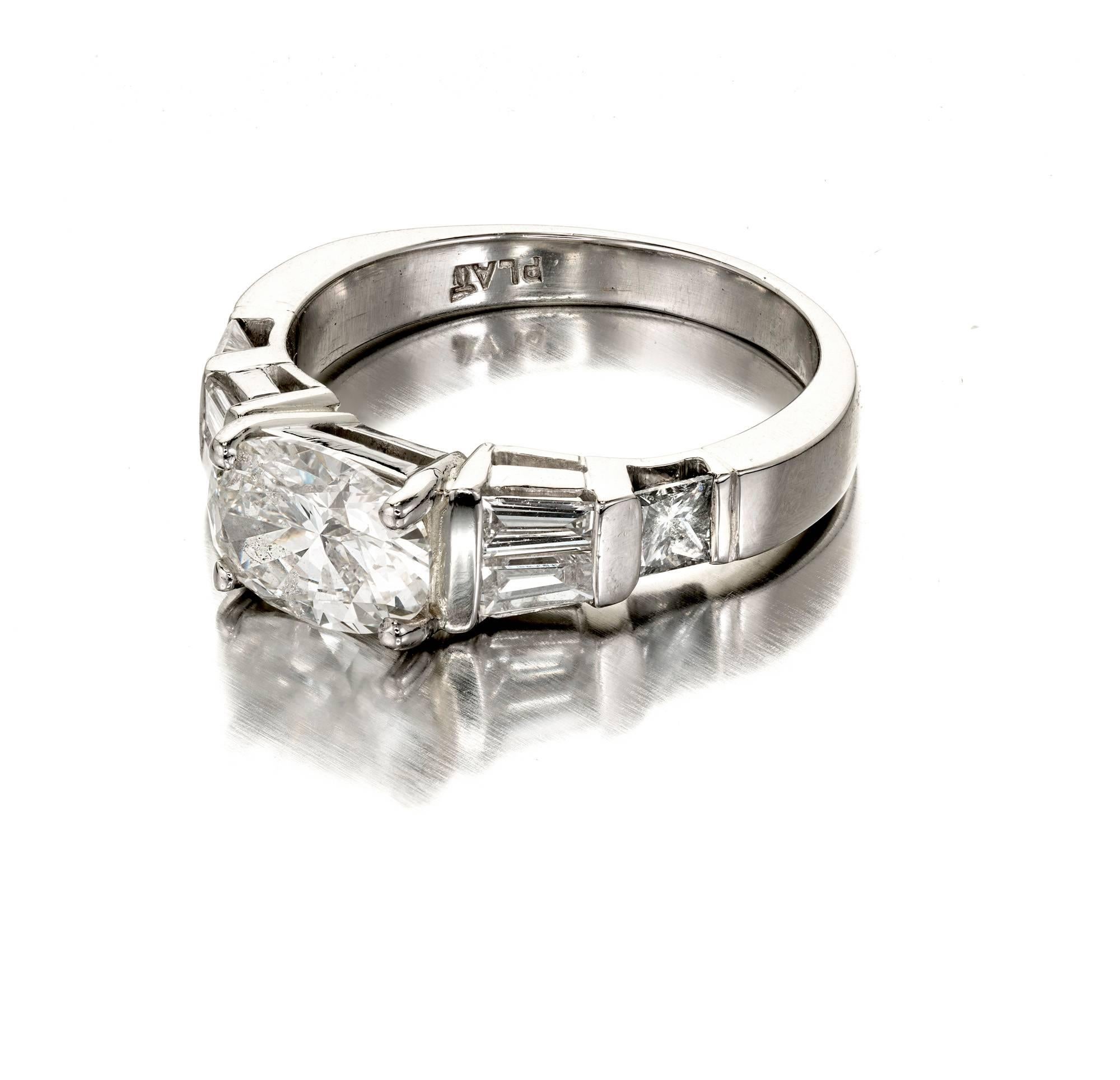Peter Suchy EGL Certified 1.44 Carat Oval Diamond Platinum Engagement Ring 4