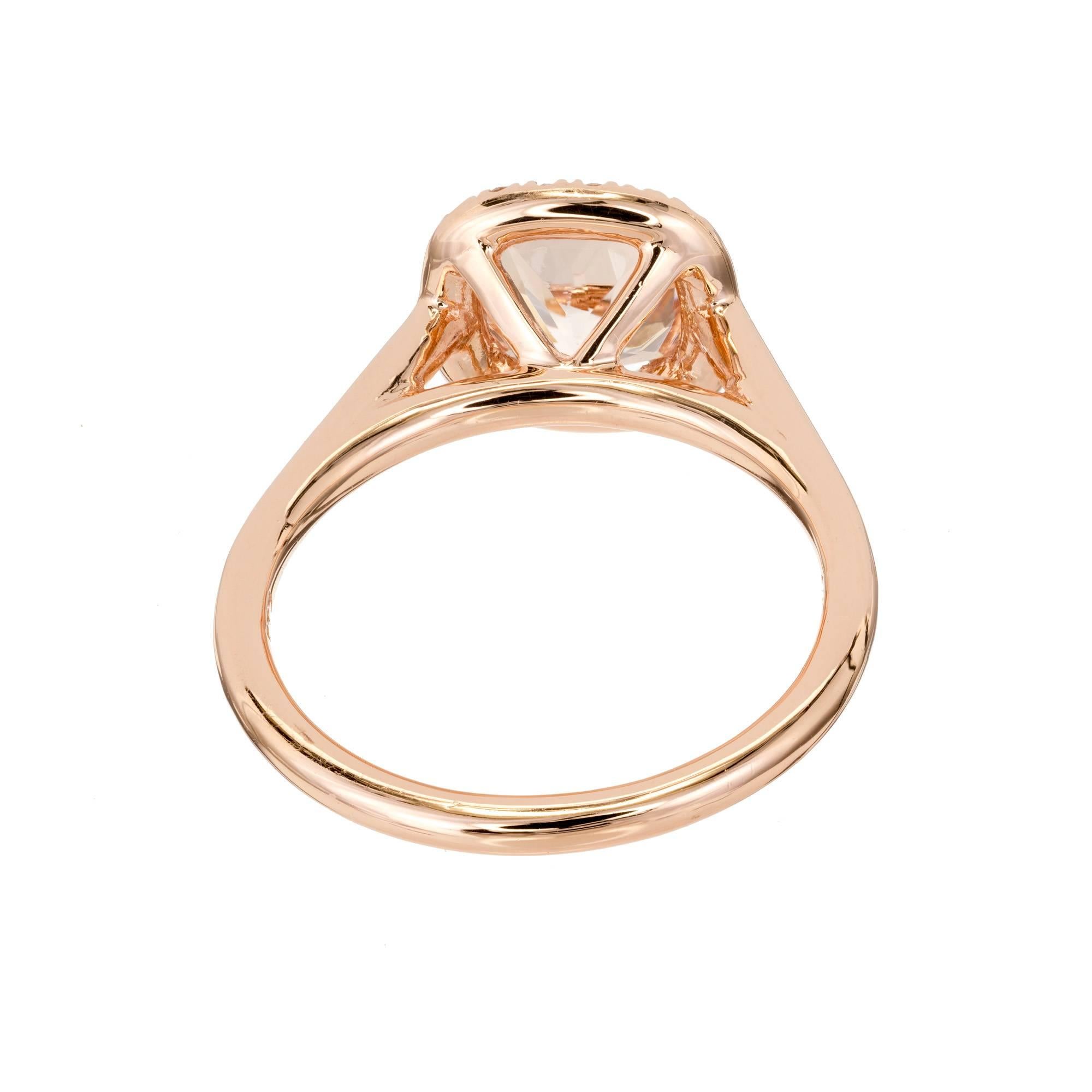 rose gold halo morganite ring