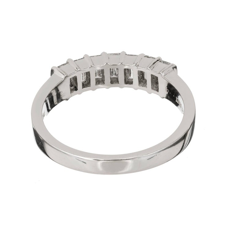 Tiffany and Co. Emerald Cut Diamond Platinum Wedding Band Ring at 1stDibs
