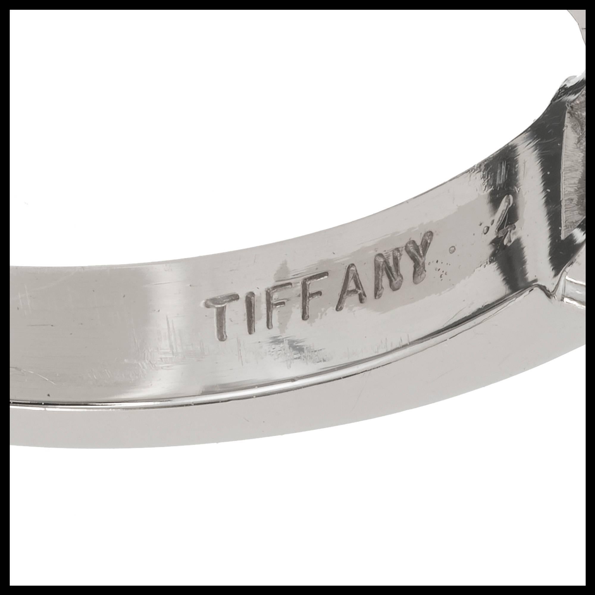 Tiffany & Co. Emerald Cut Diamond Platinum Wedding Band Ring 1