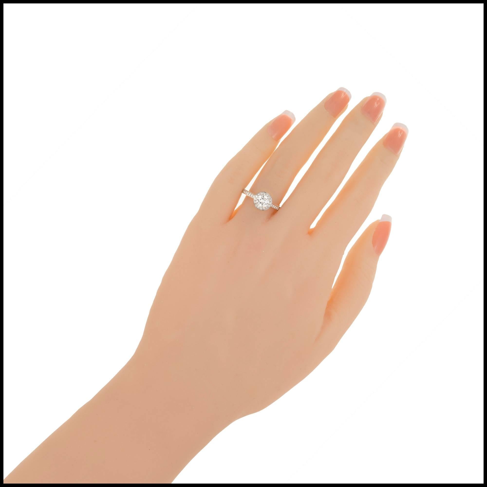 Women's Tiffany & Co .76 Carat Diamond Halo Platinum Engagement Ring