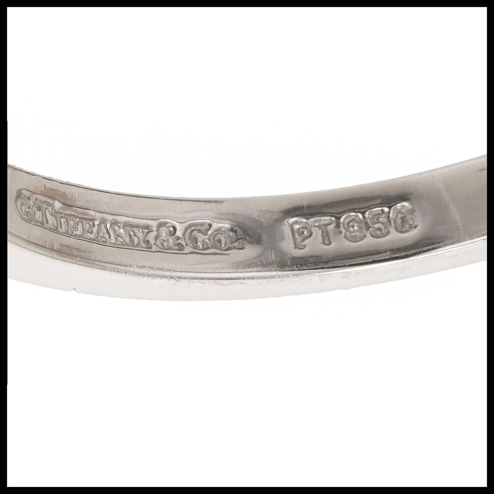 Round Cut Tiffany & Co .76 Carat Diamond Halo Platinum Engagement Ring