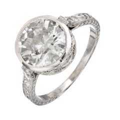 Peter Suchy GIA Certified 2.76 Carat Diamond Platinum Engagement Ring