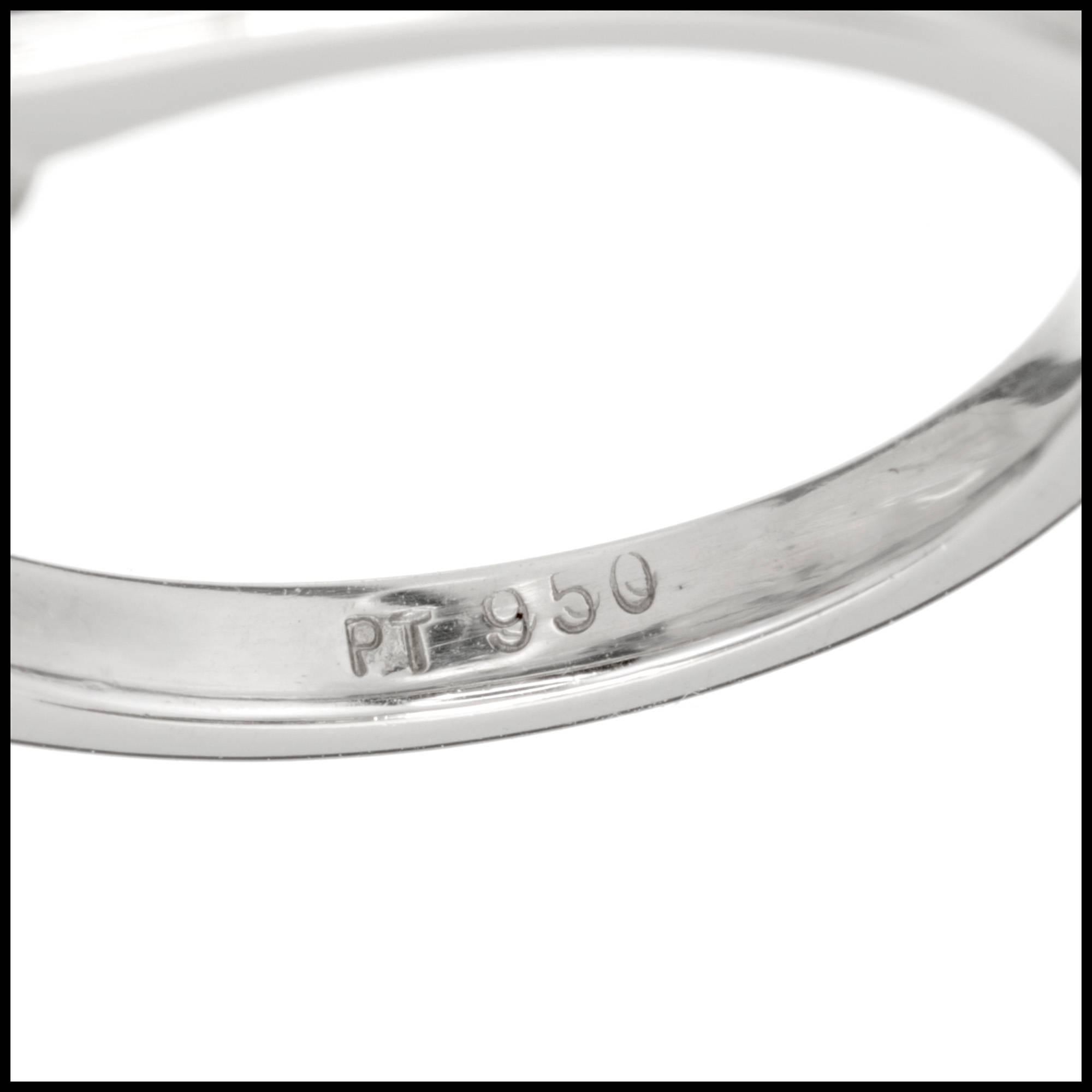 Peter Suchy GIA Certified 1.25 Carat Sapphire Diamond Platinum Engagement Ring 4
