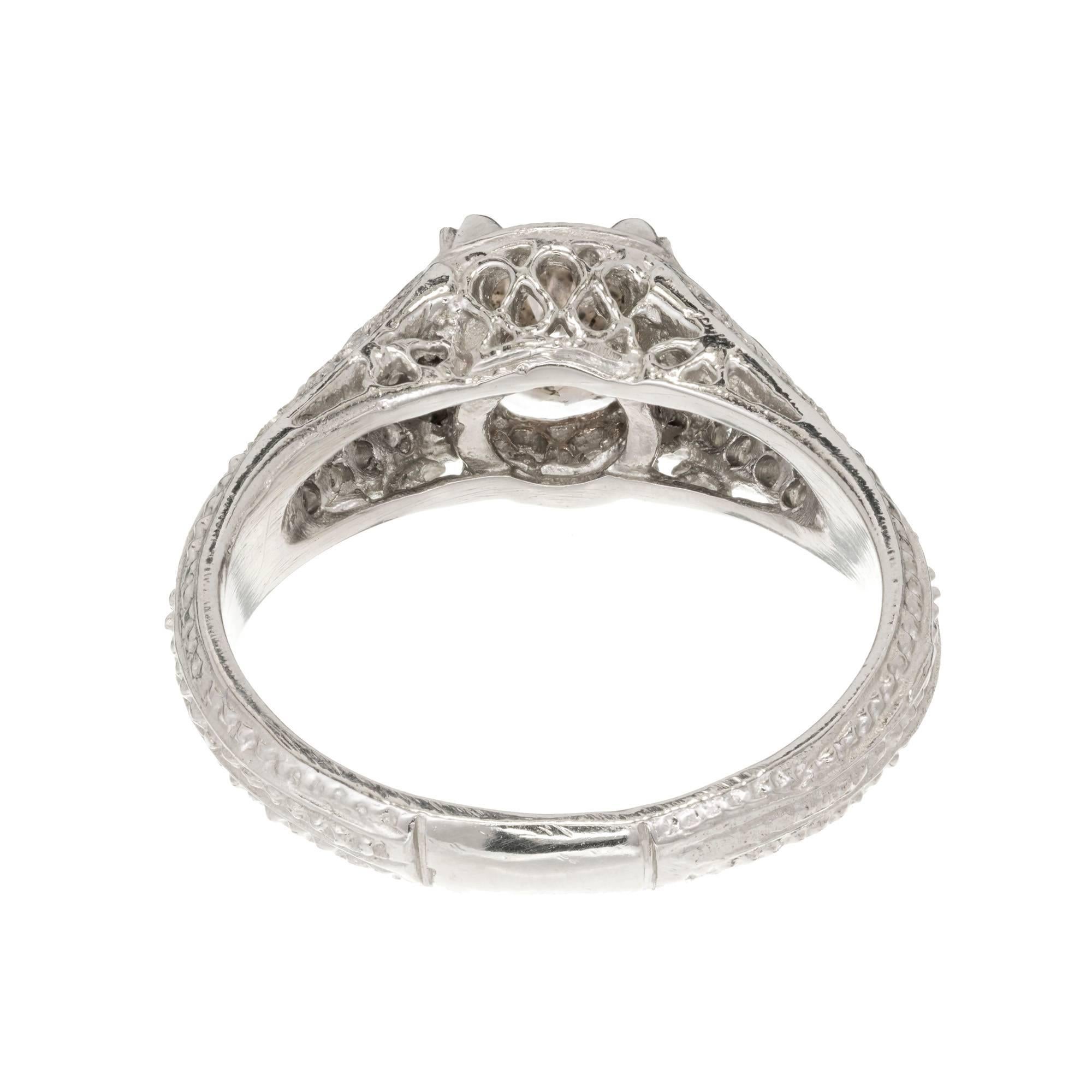 GIA Certified .92 Carat Natural Fancy Brown Diamond Platinum Engagement Ring 5