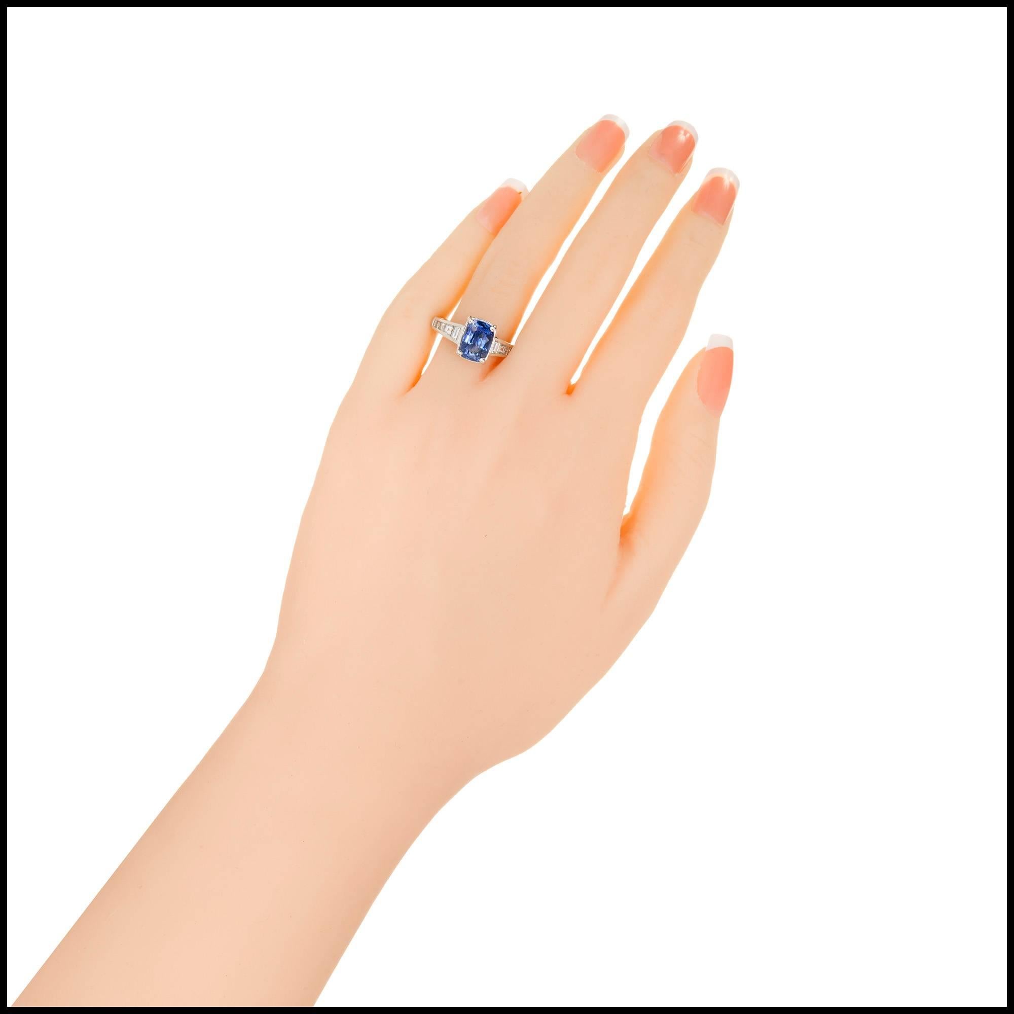 3.03 Carat Violet Blue Natural Sapphire Sasha Primak Engagement Ring For Sale 3