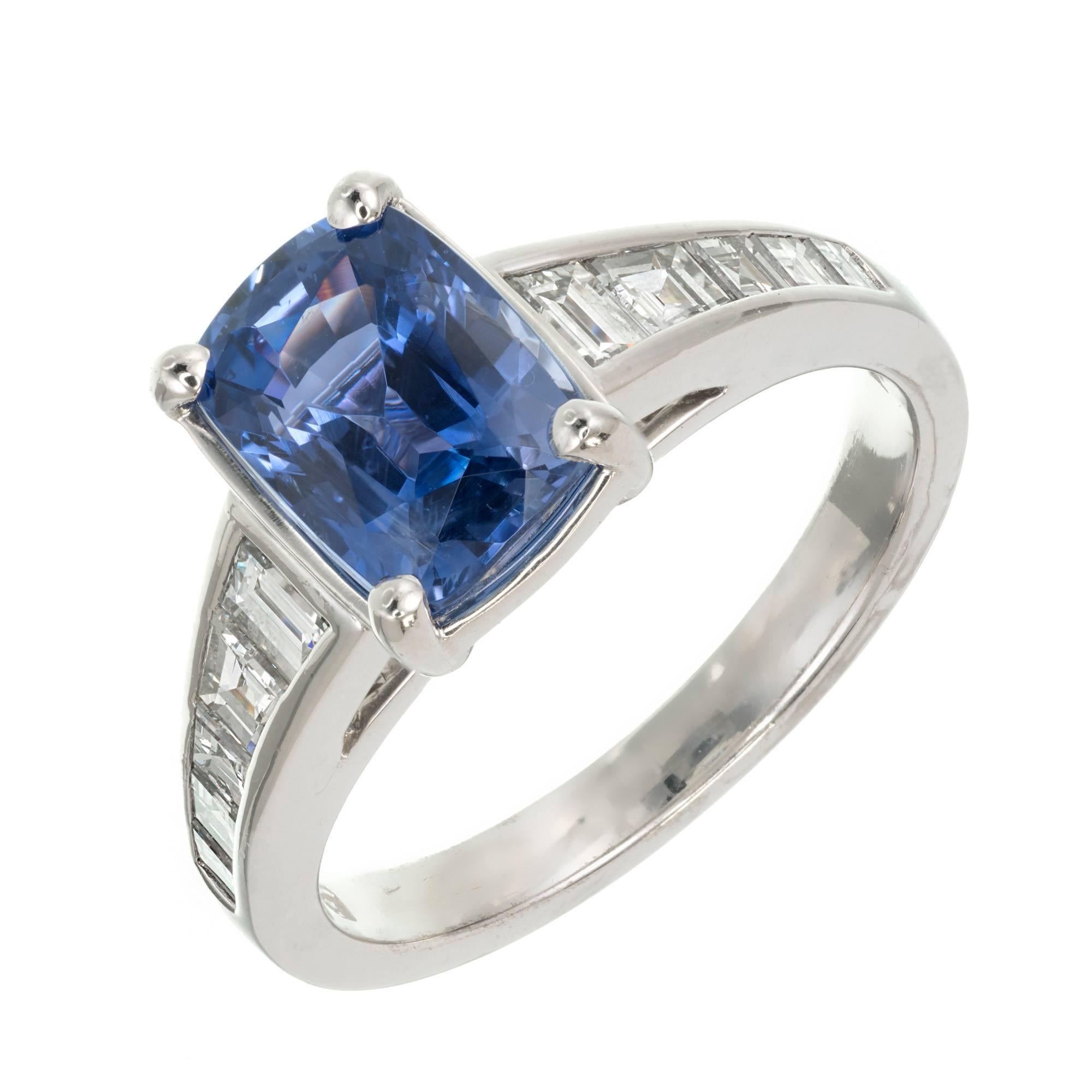 3.03 Carat Violet Blue Natural Sapphire Sasha Primak Engagement Ring