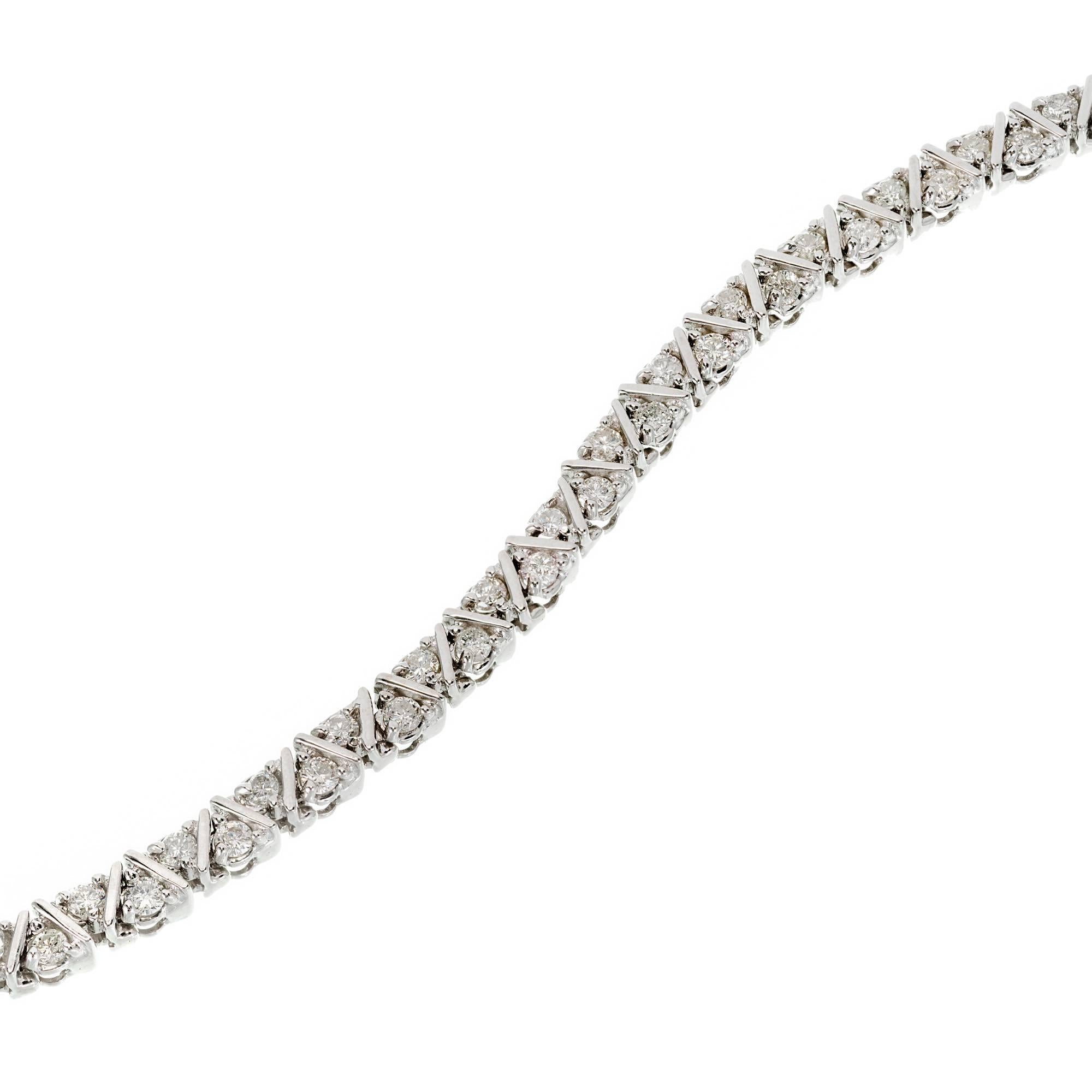 Women's 2.00 Carat Diamond Two-Row Gold Bracelet