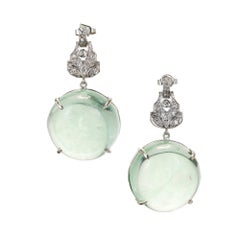 Boucles d'oreilles pendantes Peter Suchy en platine avec diamant aigue-marine de 74,23 carats