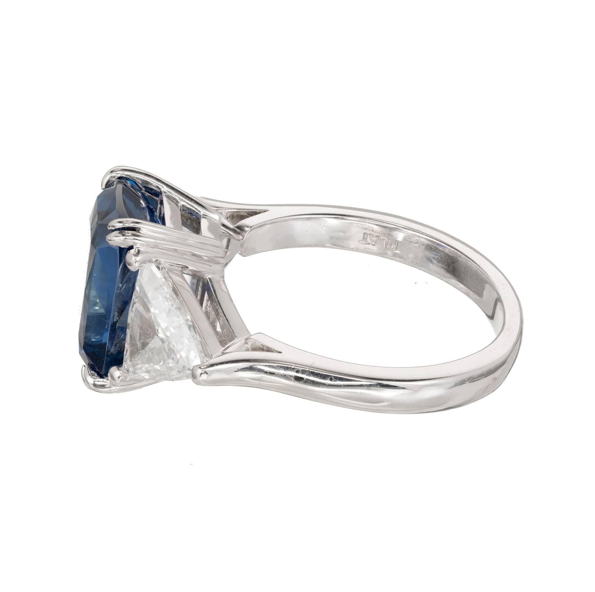 Peter Suchy 4.61 Carat Sapphire Diamond Platinum Three-Stone Engagement Ring 2