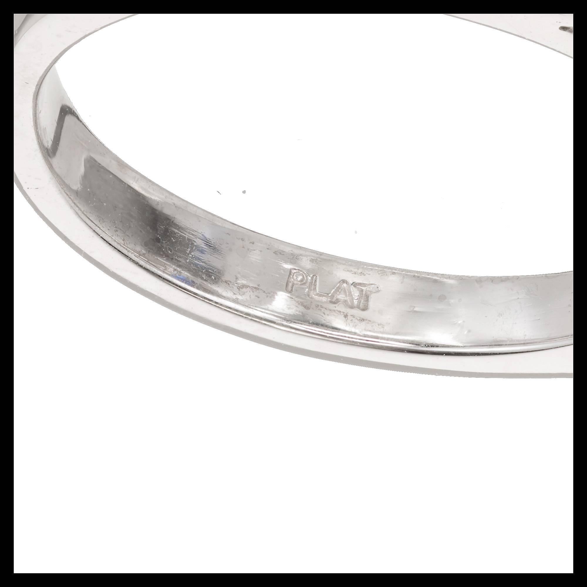 Women's Peter Suchy 4.61 Carat Sapphire Diamond Platinum Three-Stone Engagement Ring