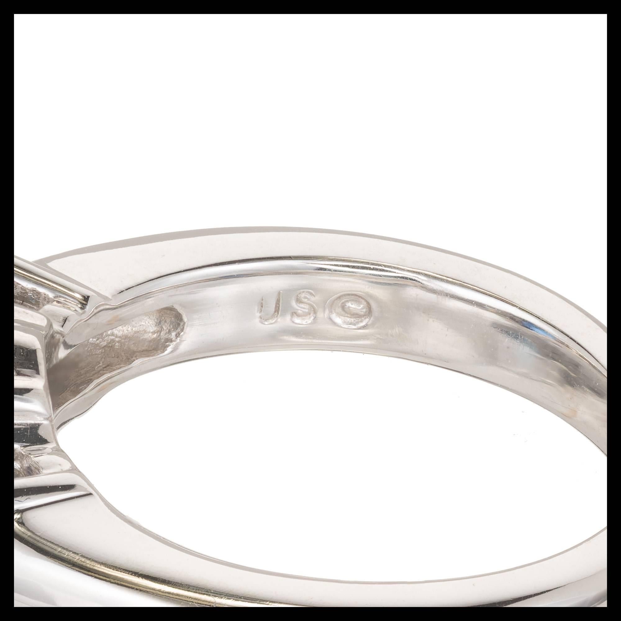 Peter Suchy 1.93 Carat Sapphire Diamond Three-Stone Gold Engagement Ring 3