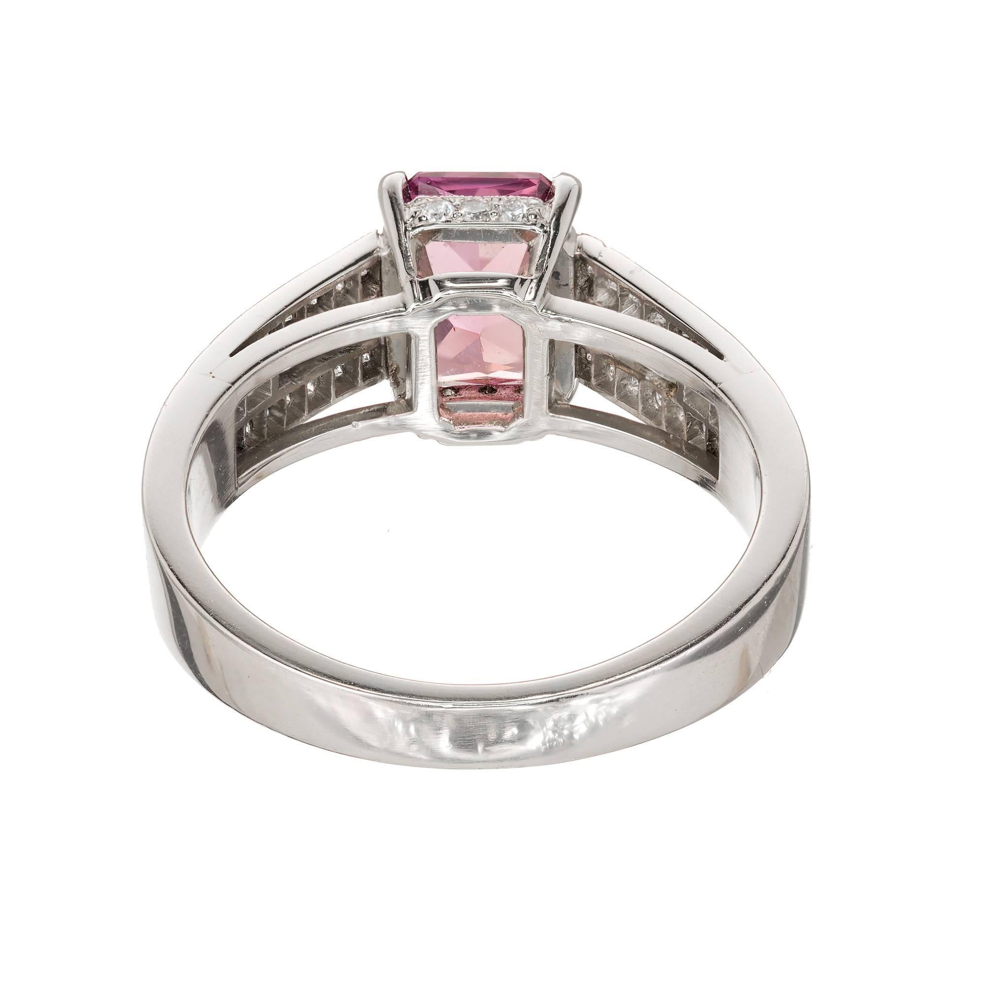 Peter Suchy 2.06 Carat Pink Sapphire Diamond Platinum Engagement Ring For Sale 4